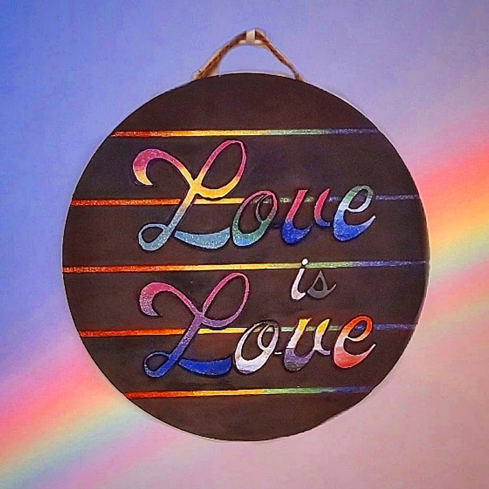 "Love is love" Pride wood art